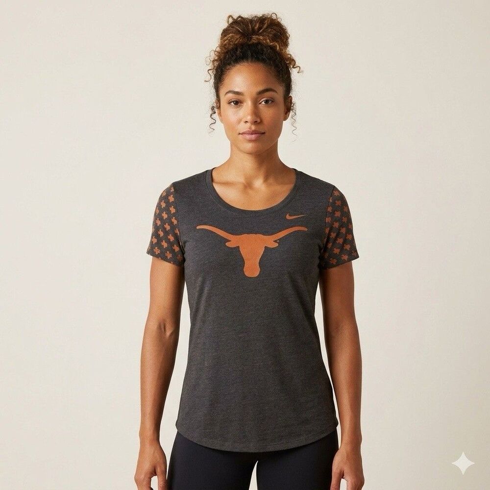 Nike Texas Longhorns Women's L Gray Burnt Orange Longhorn All-Over Sleeve Shirt
